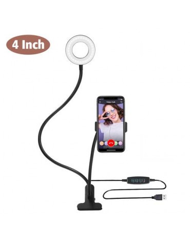 4'' LED Camera Selfie Ring Light with Desktop Tripod LED Ring Light For Phones