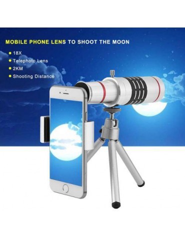 18X High Definition Camera Lens Monocular Telescope Lens Kit + Tripod for Phone