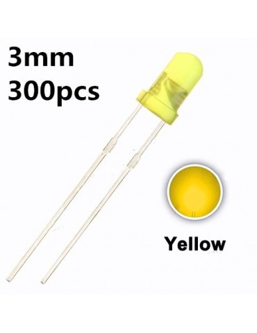 300PC/Box 3mm LED Light Assorted Diode Round Component Yellow Lamp Kit Emitting